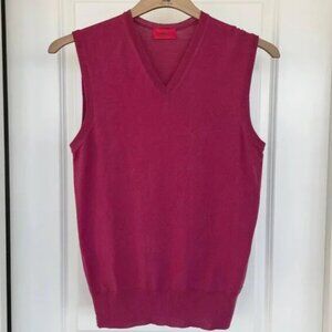 Hugo Boss Virgin Wool Vest: Burgundy Y2K Sleeveless Top